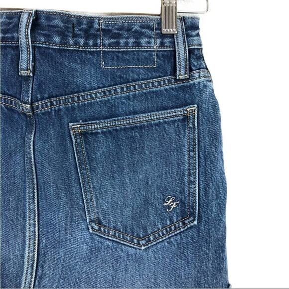 Lover and Friends Alex Mini Skirt Size 25 Denim 100% Cotton Medium Wash - Picture 6 of 15